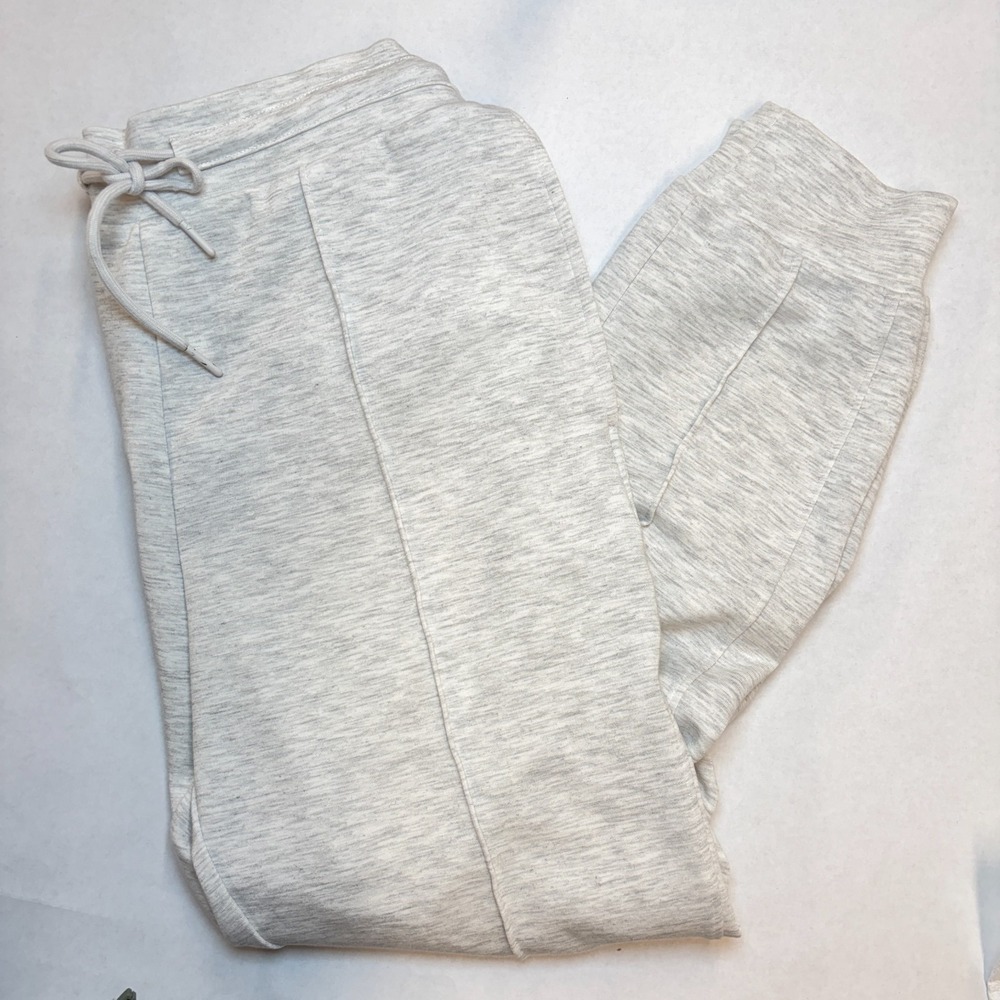 Bailey 44 Womens L Light Grey Knit Joggers Center Seam Athleisure Pockets
